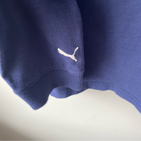 Puma Selena Gomez Blue White Stripe Long Sleeve Crop Rugby Shirt Women's XL - Picture 6 of 14